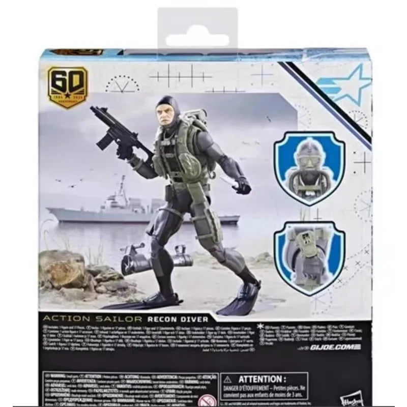 Original Hasbro GI Joe Classified Series 60th Anniversary Action Sailor Recon Diver Action Figure  Model Toy Collection