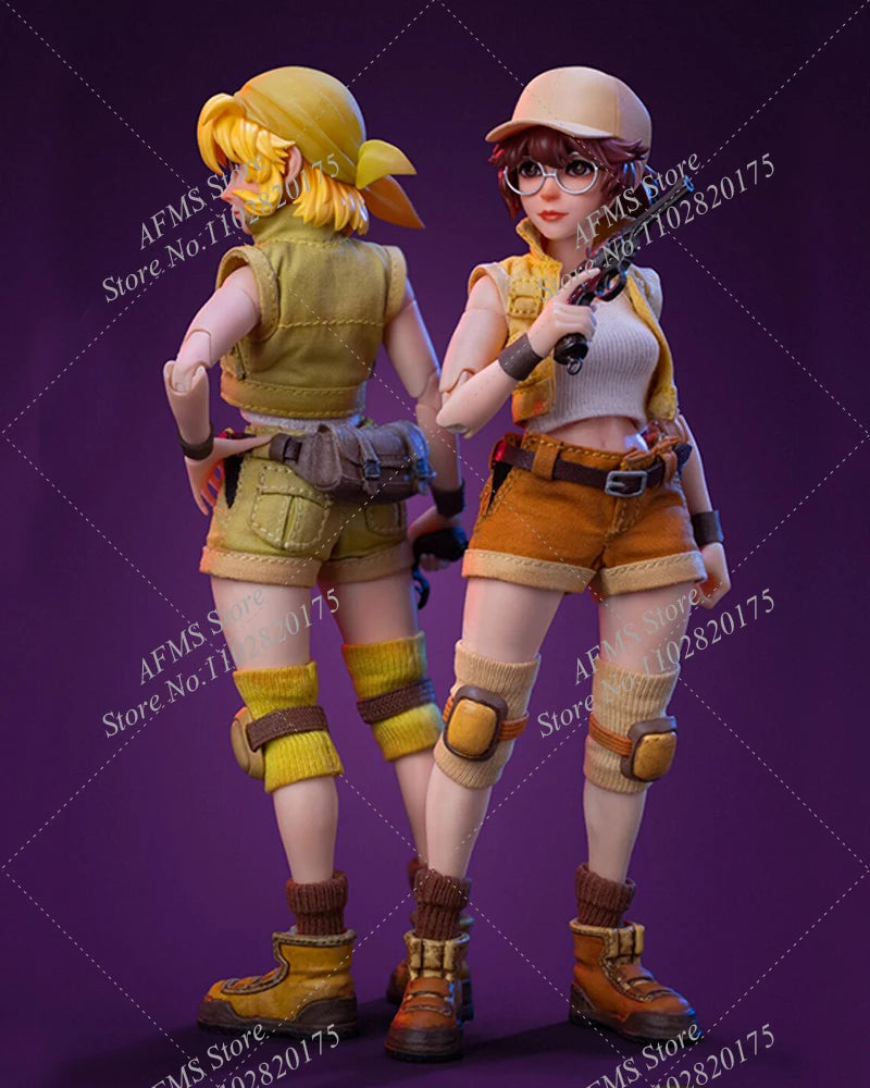 Tunshi Studio 1/12 Scale Metal Slug 3 Beautiful Sisters Fio Eri Full Set Fit 6inch Soldier Action Figure Collectible Toy
