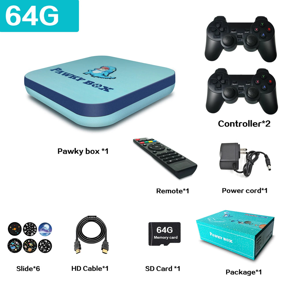 Pawky Box Game Console for PS1/DC/Naomi 50000+ Games Super Console WiFi Mini TV Kid Retro 4K Video Game Player Emulator Console