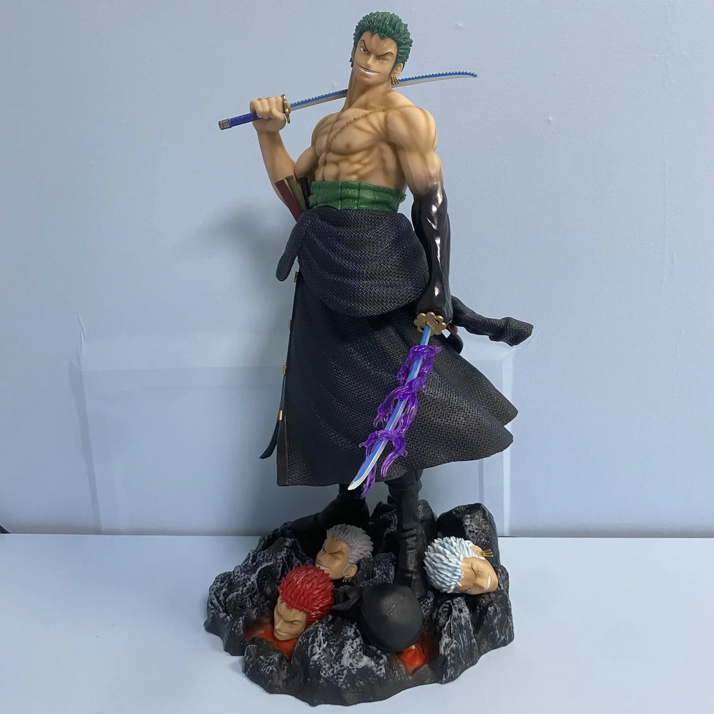73 cm große Anime One Piece Roronoa Zoro Actionfigur aus PVC, Kampf-Statue, Roronoa Zoro Modell-Sammlerpuppe, Spielzeug für Jungen, Geschenk