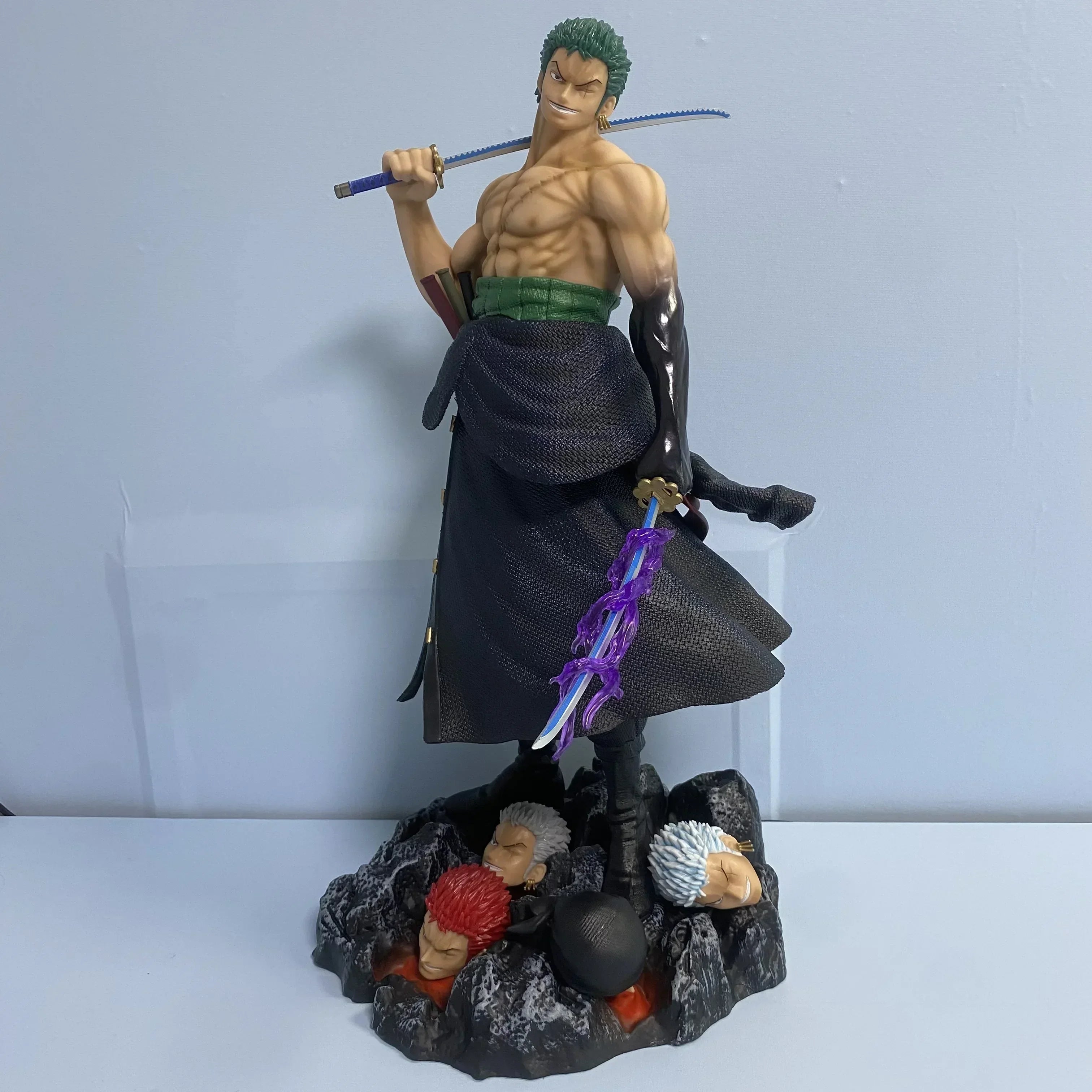 73 cm große Anime One Piece Roronoa Zoro Actionfigur aus PVC, Kampf-Statue, Roronoa Zoro Modell-Sammlerpuppe, Spielzeug für Jungen, Geschenk