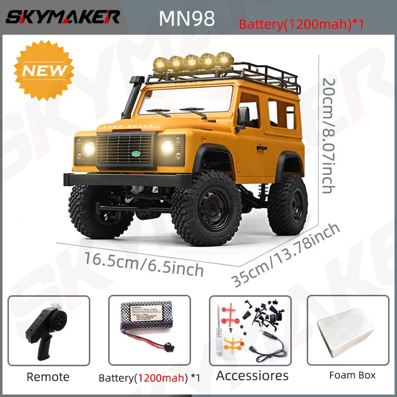 Neues MN99s MN98 1:12 MN-Modell RTR-Version RC-Auto 2.4G 4WD RC Rock Crawler Defender Fernbedienungsauto 1/12 RC-LKW-Autos Spielzeug
