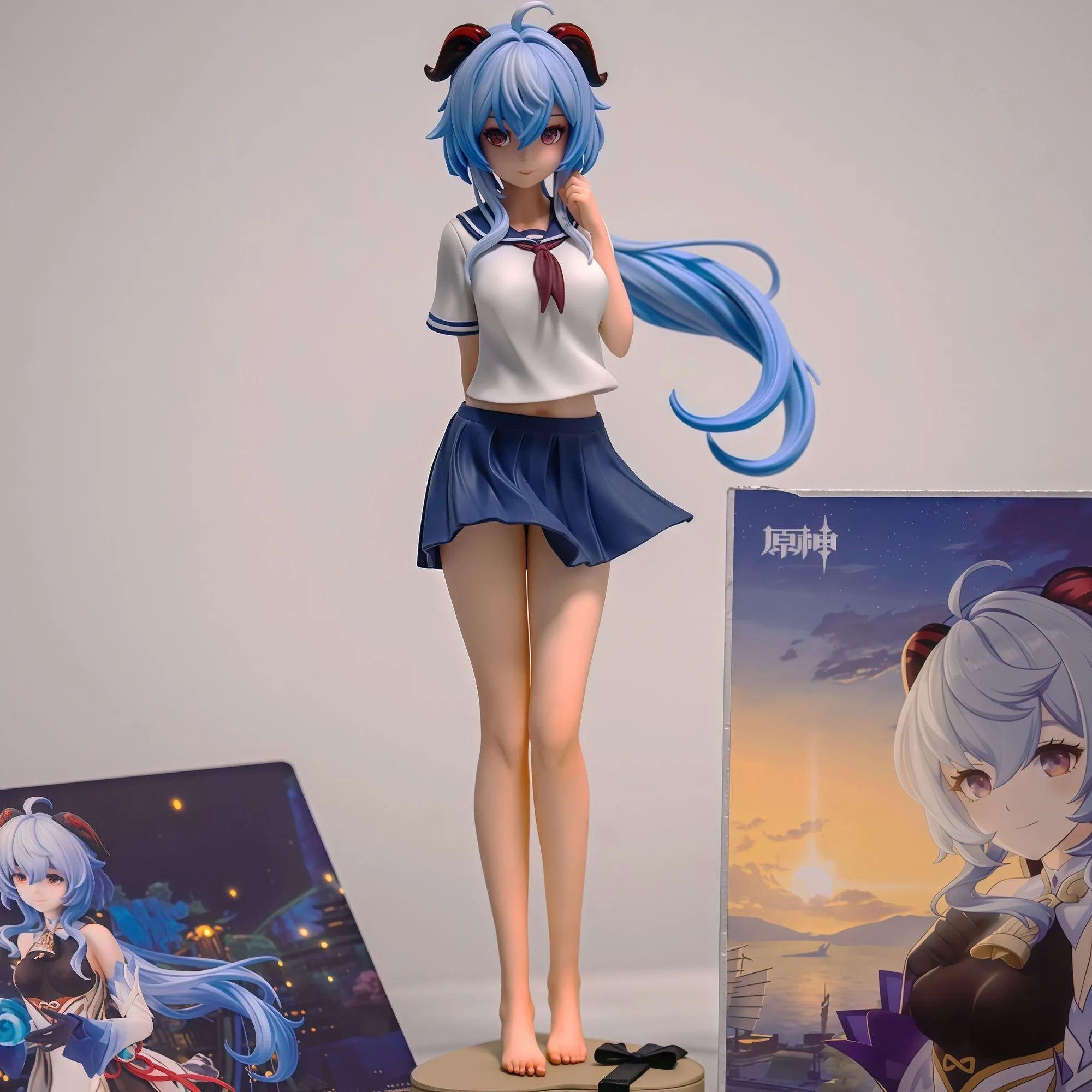 25cm Genshin Impact Furina Figure Ganyu Figures School Uniform Ganyu Girl Figurine Pvc Statue Model Doll Ornament Collection Toy