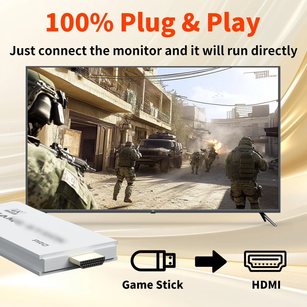 M15 Game Stick Retro Game Console with 30000+Games 4K HD Output for PS1/MAME/NEOGEO/NES/SNES/GBA Plug and Play for PC/TV/Monitor