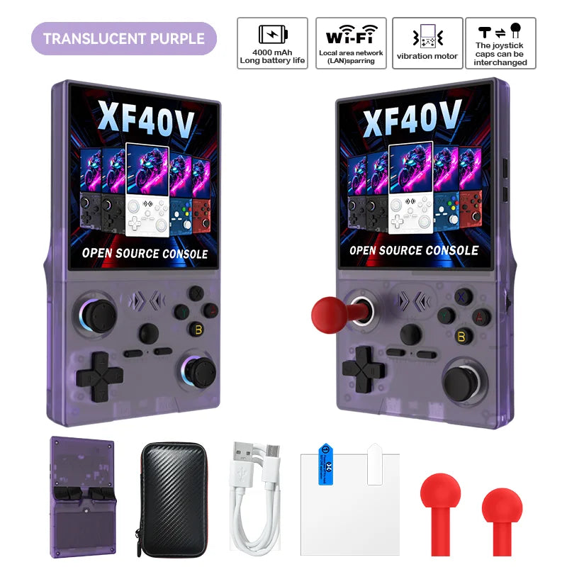 Open Source XF40V Retro Handheld Game Console 4.0 Inch 720x720 IPS Screen Portable Hand Held Retro Video Gaming Player