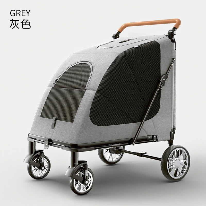 BELLO Large Pet Strollers Cart Dog Stroller Cart Folding Large Space Bearing 55KG Outgoing Pet Dog trolley