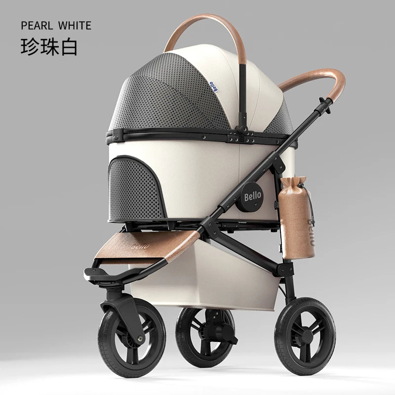 3-Wheel Pet Stroller for Cats Dogs Small Medium Dogs, Detachable Pet Carrier Cart for Walking Out, Outdoor Small Pet Stroller