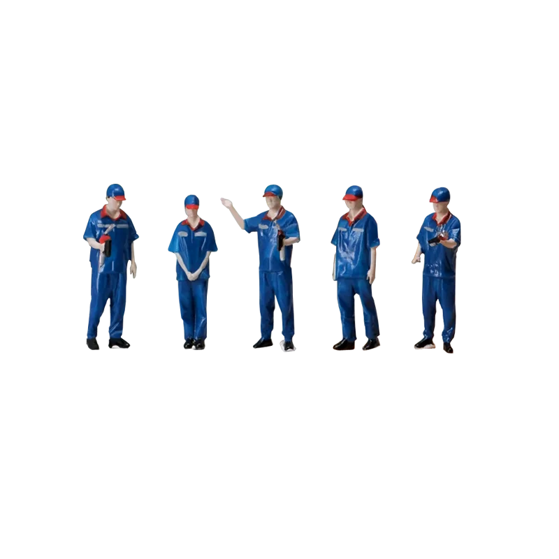 Kicarmod 1/64 Scale Model Gas Station Employee Figurine Collectible Doll Exquisite Figure for Fans in Scale Diecast Model Car