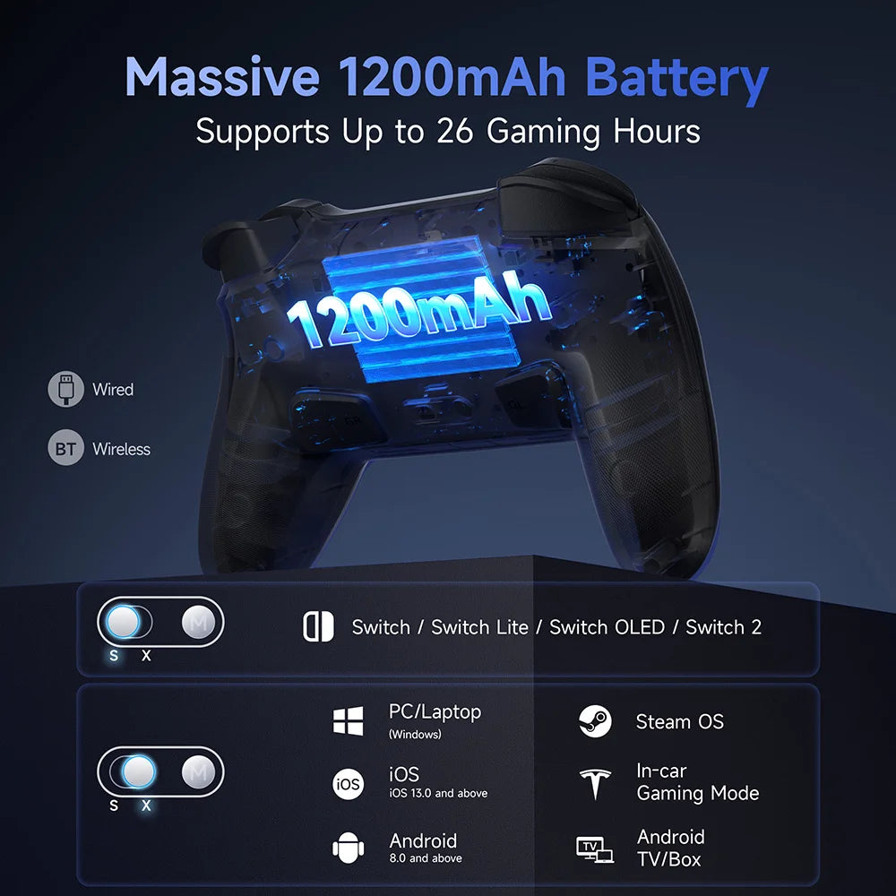 EasySMX S10 Wireless Gamepad RGB Controller Compatible with Switch 2/PC/Phone/Steam/TV, TMR Stick, HD Vibration, For Pokemon