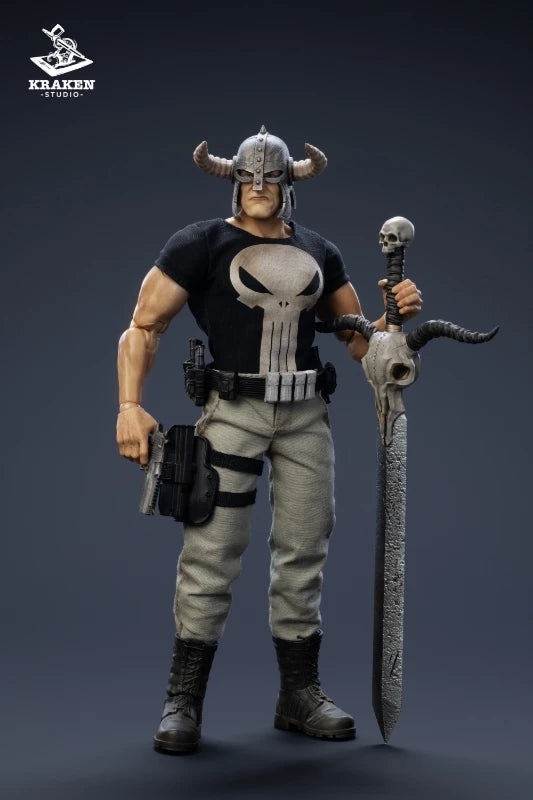 New Kraken Studio 1/12 Crime Buster Posable Action Figure With Cloth Costume Replaceable Helmet Weapons Accessories Gifts Stock