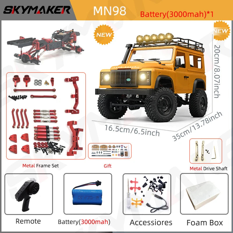 Neues MN99s MN98 1:12 MN-Modell RTR-Version RC-Auto 2.4G 4WD RC Rock Crawler Defender Fernbedienungsauto 1/12 RC-LKW-Autos Spielzeug