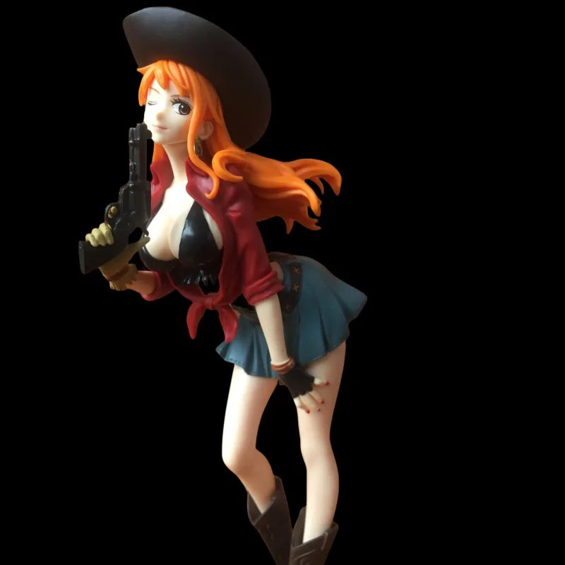 18-20 см Аниме Фигурка One Piece Monkey D Luffy Cowboy Luffy Nami PVC екшън фигурка Колекция Модел Кукла Детска играчка Подарък Статуя