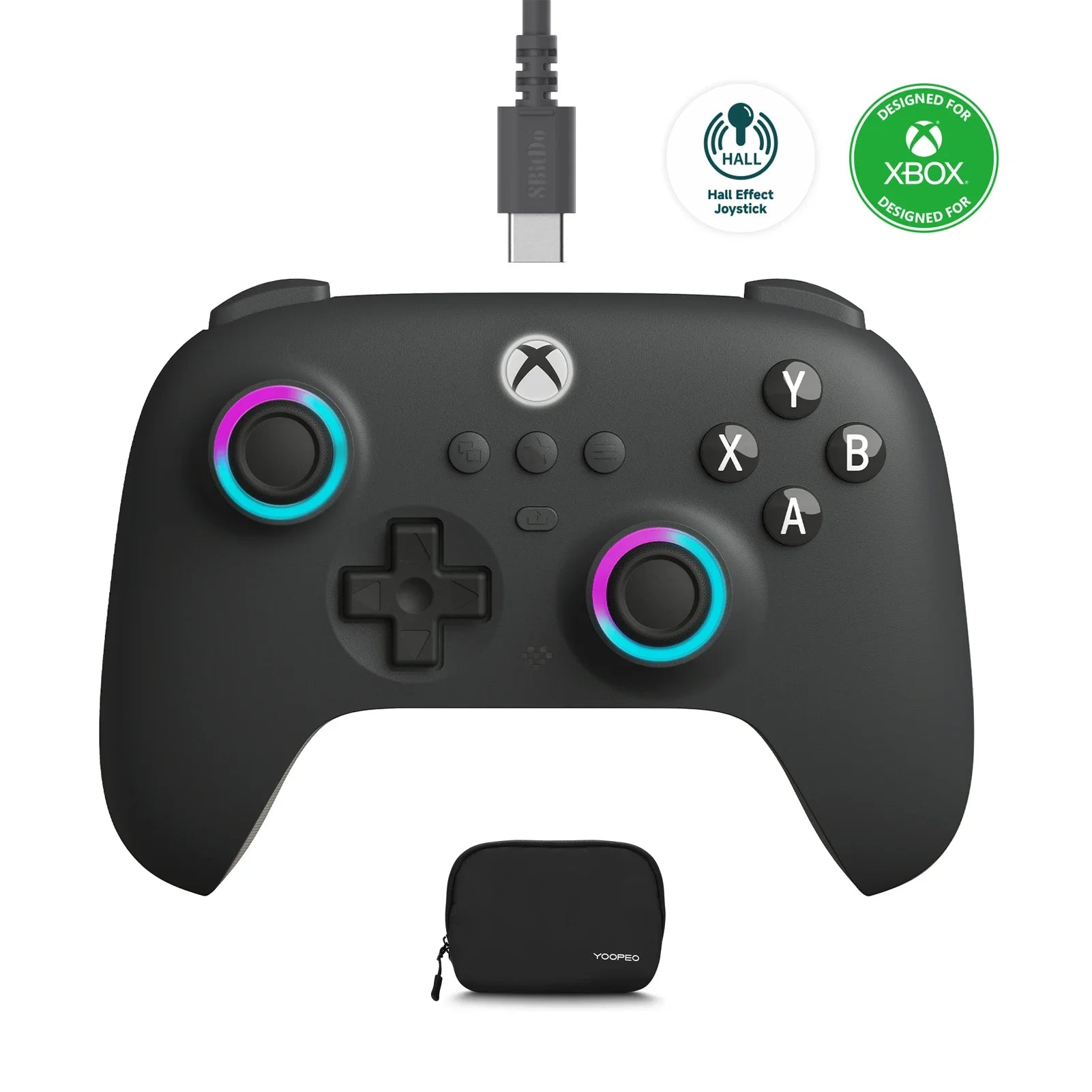 8BitDo Ultimate C Wired Game Controller for Xbox Series X/S Xbox One with Game Pass Hall Effect Joysticks for Windows 10/11