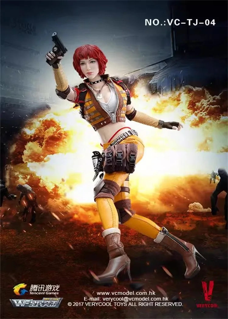 VERYCOOL VC-TJ-04 1/6 Soldier Female Mercenary Red Peach K Full Set 12'' Figure Model Toy In Stock