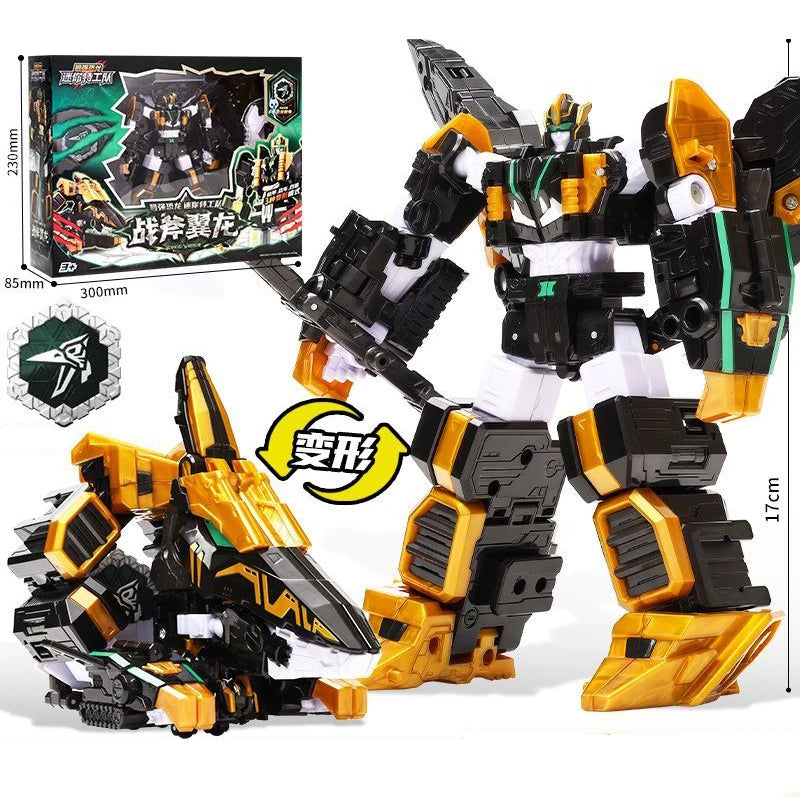 MiniForce Dinoid Warrior Transformation Robot Dinosaur Model REX KAISER Combine Mini Force Deformation Headbot Giganoto Dino Toy