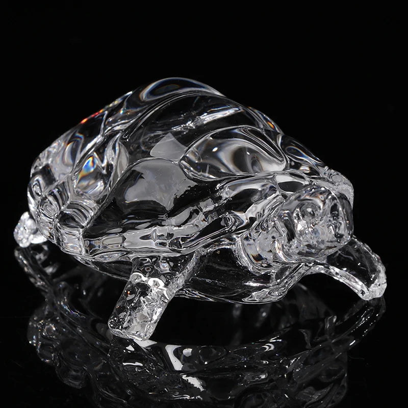 Kristall-Schildkrötenfigur, Miniatur-Schildkrötenstatue, chinesisches Glücks-Feng-Shui-Ornament für die Schreibtischdekoration im Home-Office
