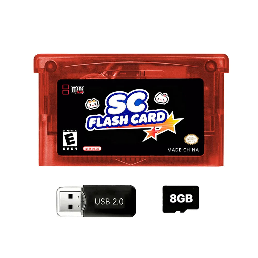 DGETG SCFW V2.0 GBA Flash Cart 5000+ Retro Games RTC 1M Flash NES Compatible with GBC GB NES DS Includes 8G TF Card