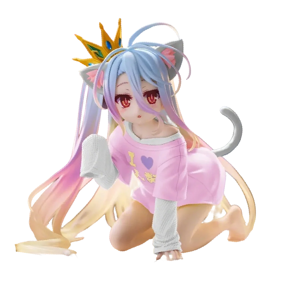 Original Genuine NO GAME NO LIFE 13cm Shiro Action Figure Figurine Collection Model Toy Kawaii Doll Desktop Decoration Gift