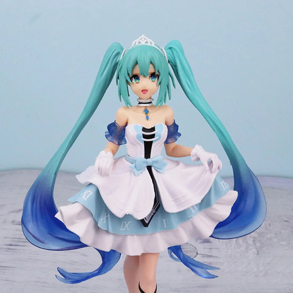 New 20cm Desktop Cute Hatsune Miku Kwaii Style Anime Figure Toys PVC Model Collector Doll Birthday Gift