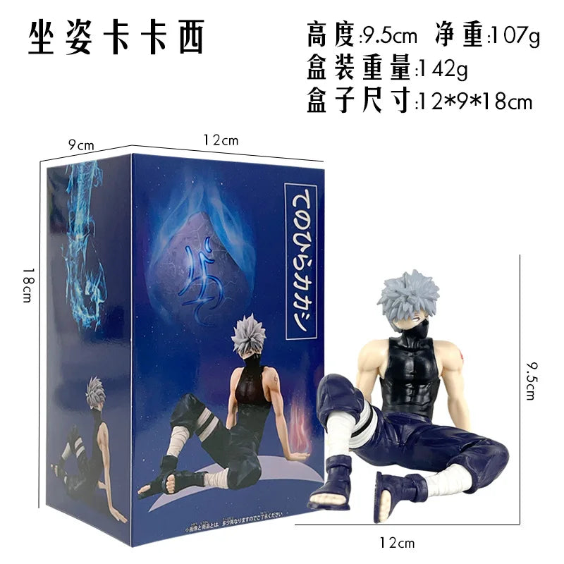 9cm Anime Naruto Shippuuden Hatake Kakashi Figur Sitzhaltung Sterne PVC Sammlung Modell Geburtstag Geschenke Ornamente Spielzeug