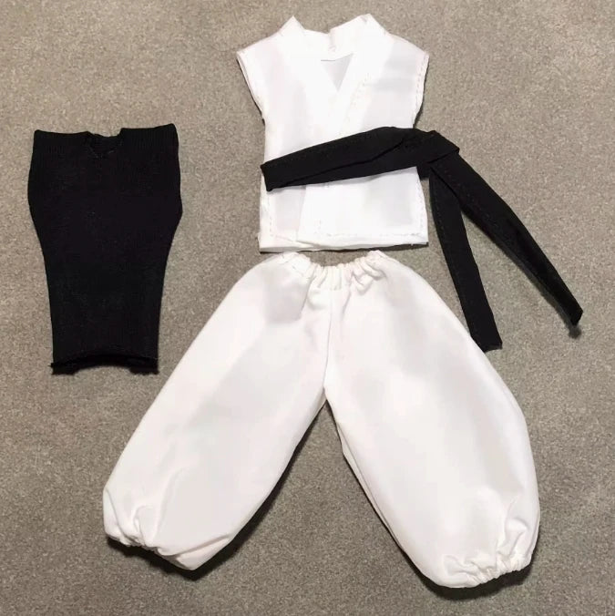 Bandai Shf Jujutsu Kaisen Ryomen Sukuna Combat Uniform White Long Robes Kimono Hanfu Clothes Model