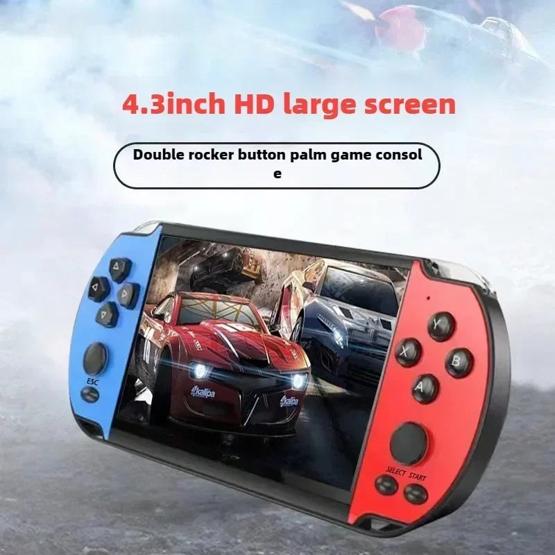 X7 Handheld Game Console 4.3 Inch HD Screen Output Built-in 10000+ Classical Games Portable Audio Video Game Player for Play