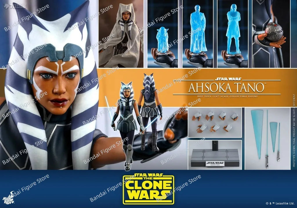 HOTTOYS TMS021 1/6 Ahsoka Tano Movable Female Soldier Star Wars The Clone Wars Original Delicate 12" Full Set Action Figure