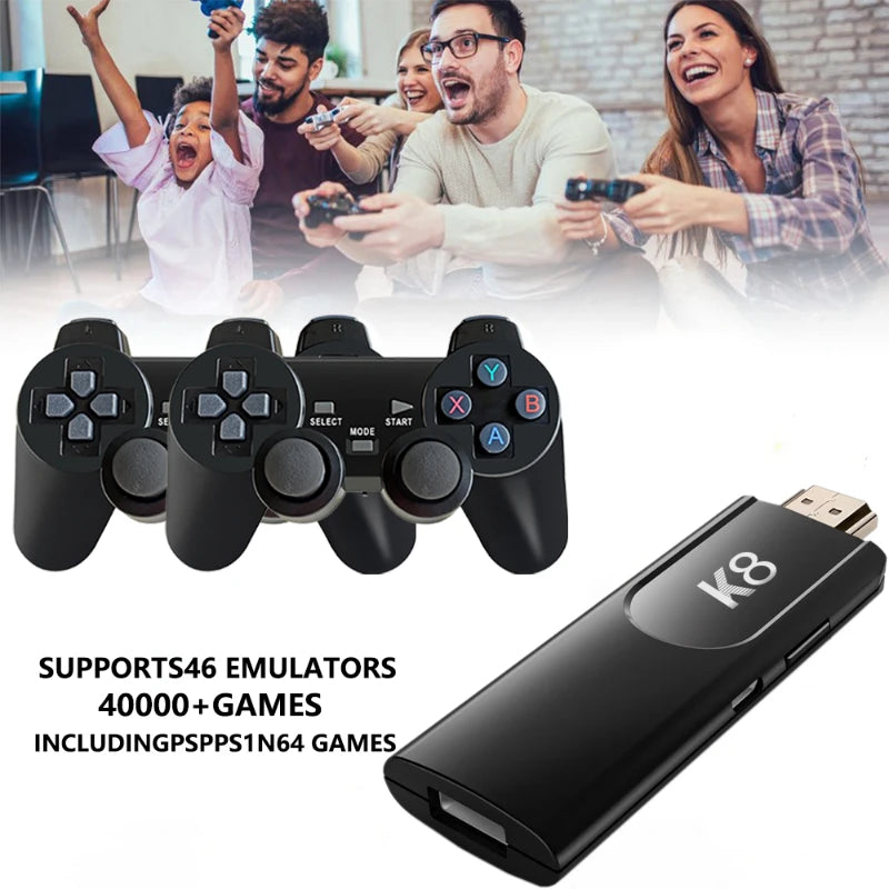 K8 Retro Game Console 2.4G Dual Wireless Controller TV Game 4K HD 20000 Retro Classical Games Retro Game Player Dual-Player Game