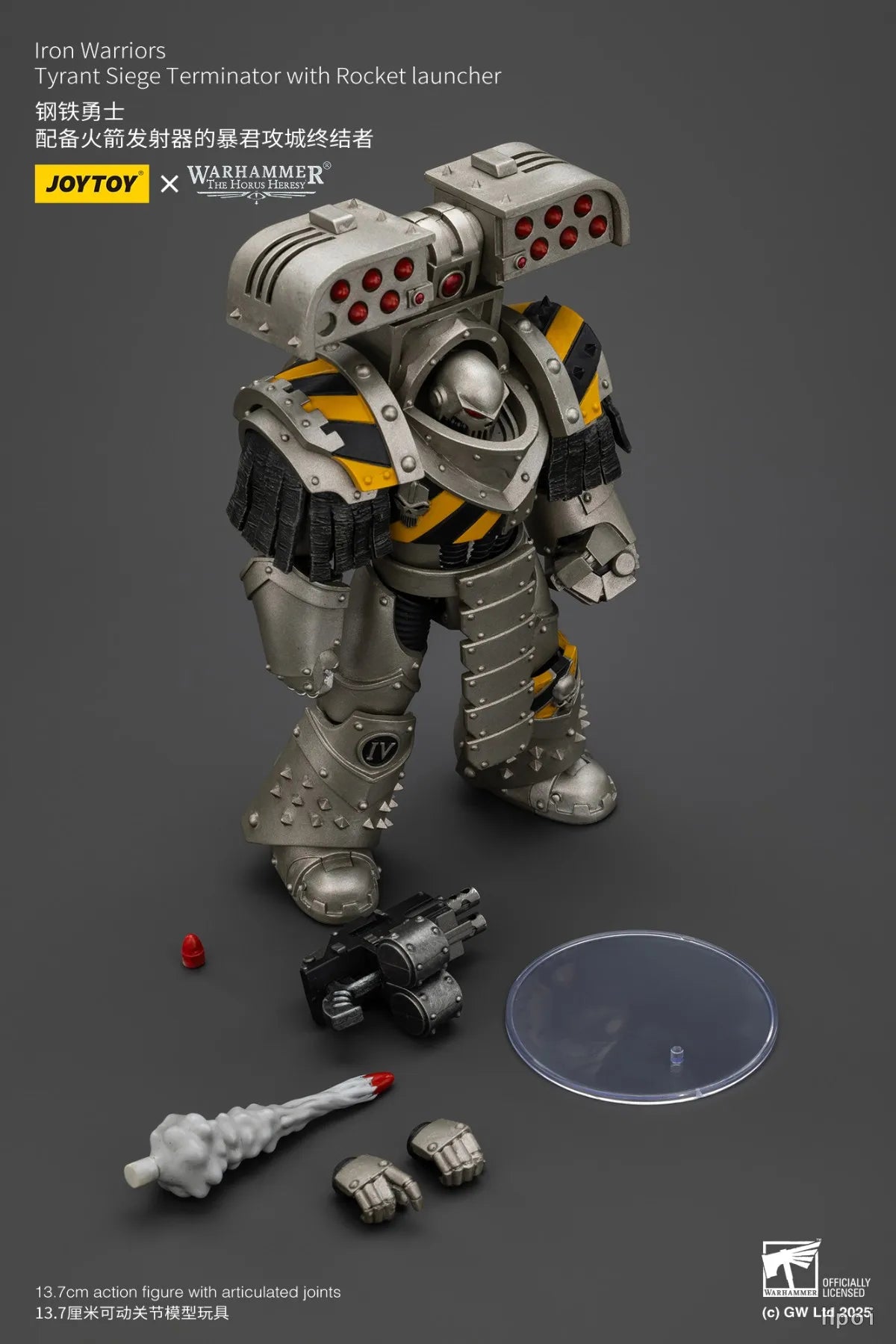 【UA】JOYTOY  Warhammer 40K  Scale 1/18 Action Figures Iron Warriors Tyrant Siege Terminator with Rocket Launcher Models Toys