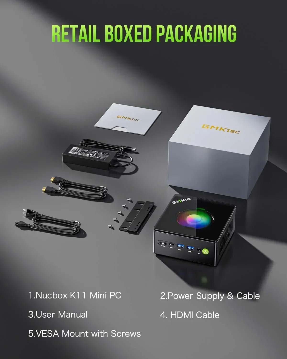 GMKtec K11 Mini PC， Ryzen 9 8945HS, Radeon 780M，Windows 11 Pro, 32GB DDR5，1TB SSD, WIFI6 BT5.2，High-Speed Gaming Desktop