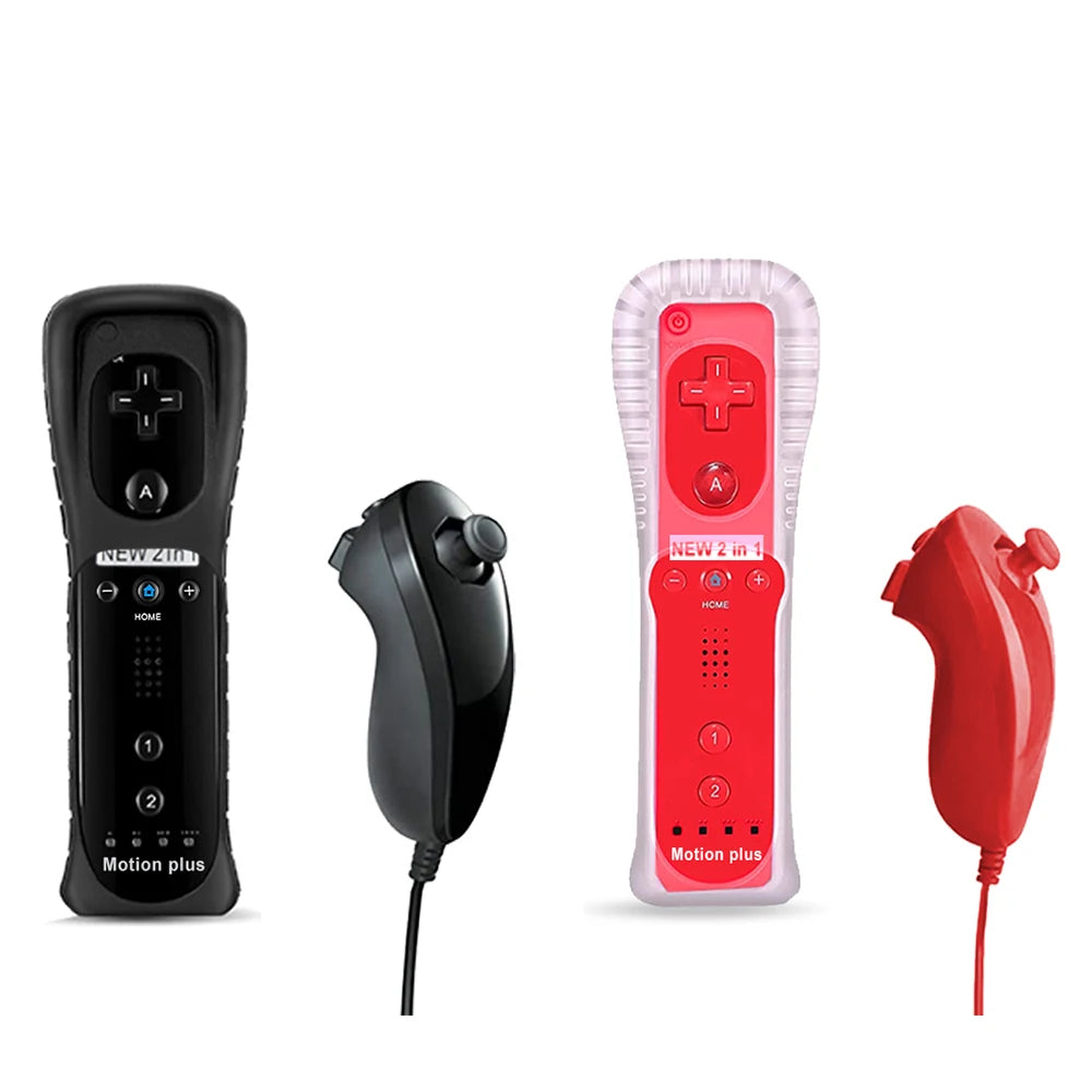 2PCS Controller for Wii Remote Controller Gamepad with Motion Plus For Ninetend Wii/Wii U Wireless Gamepad for Wii Games Console