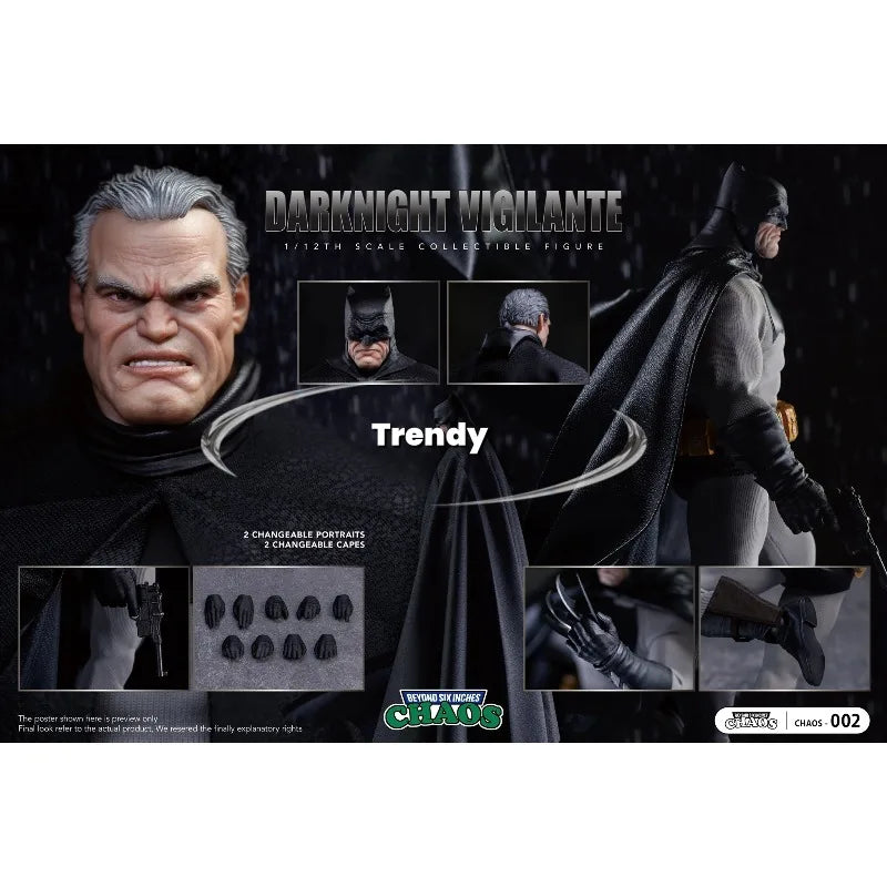 【In Stock】Chaos No002 1/12 Night Vigilante Dark Knight Returns Superman Cartoon Character Toy Model Gift.