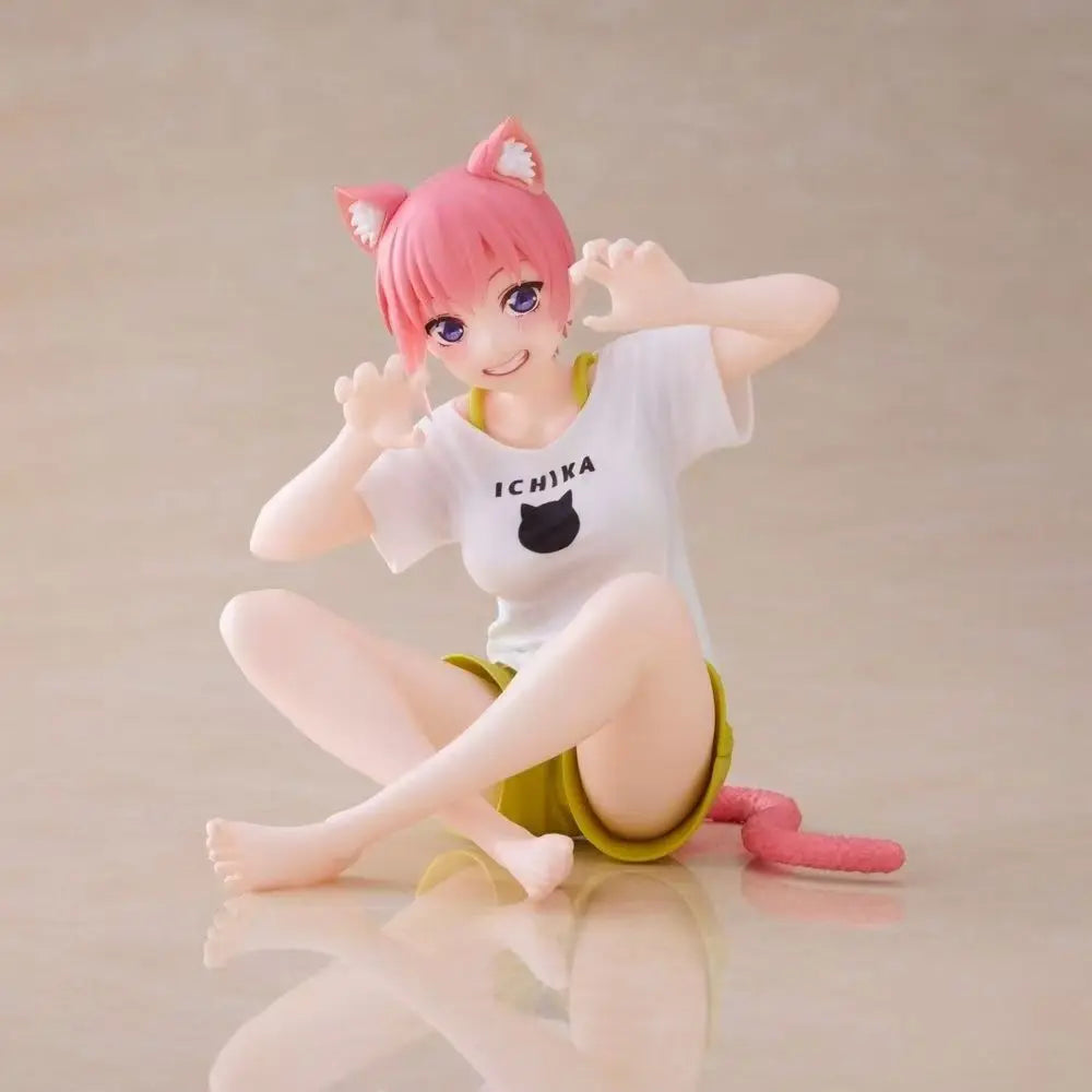 10 cm Yotsuba Anime Niedliche Nakano Nino Figur Die Quintessenz Quintuplets Figur Katze Nakano Miku Figur PVC Sammlung Spielzeug