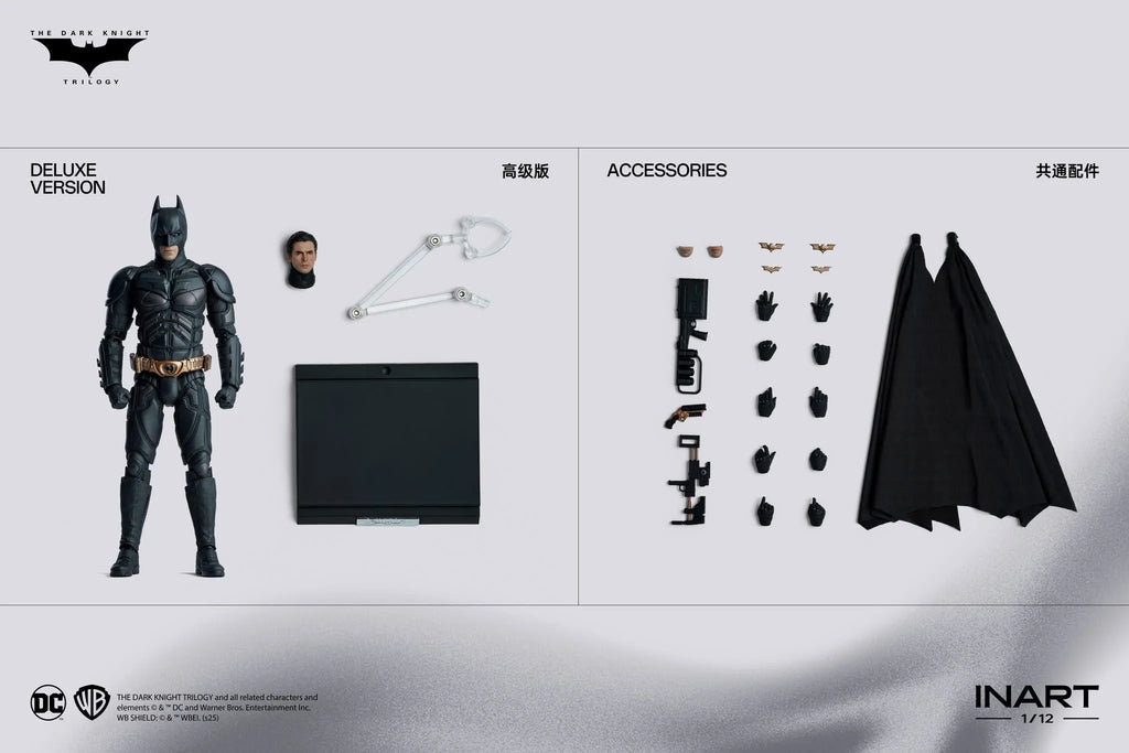 NEW INART Studio New Batman DC The Dark Knight Trilogy Action Figure 1/12 Bat Man Statue Model Customized Kid Toy Gifts