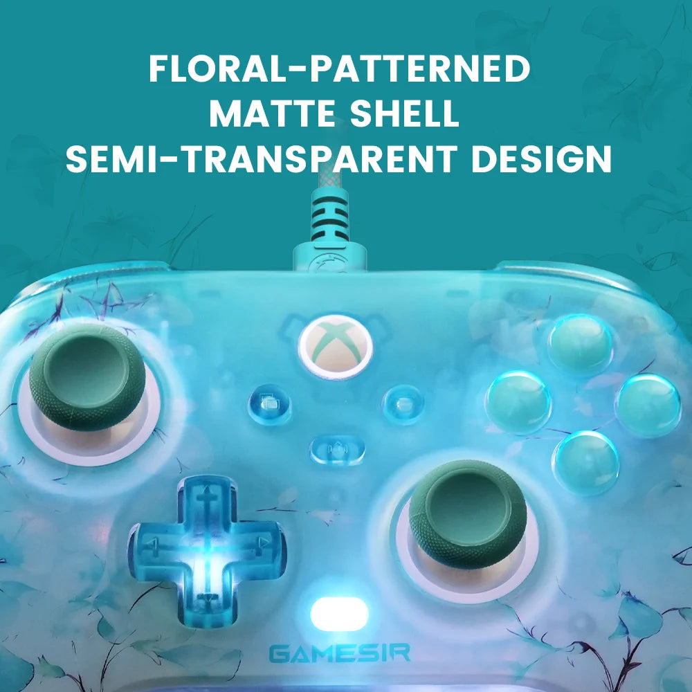 GameSir T7 Pro Floral Wired Gaming Controller for Xbox licensed by Microsoft for Xbox Series X|S/ Xbox One/ Windows 10/11/ Steam