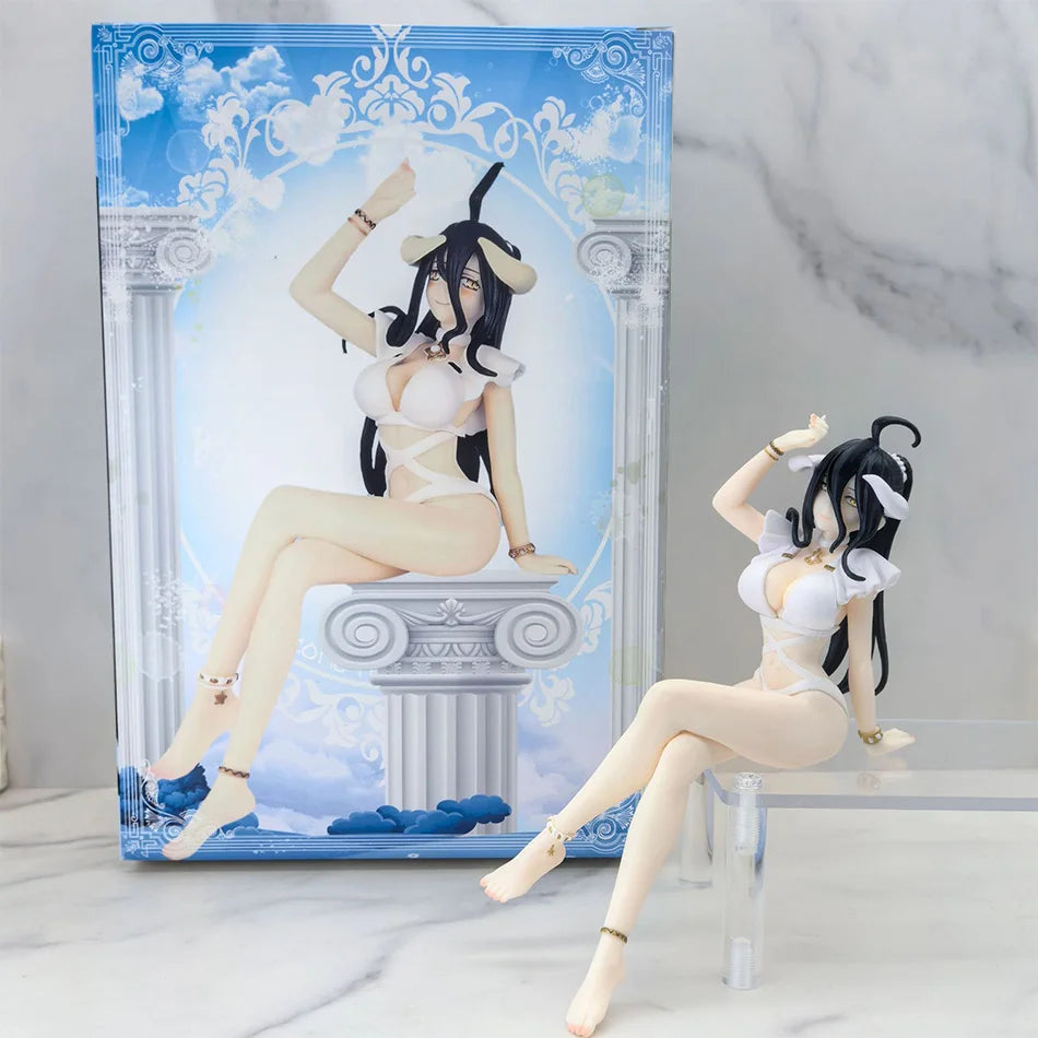 Anime figure Albedo Sitting action figure Albedo swim costume figurine Doll PVC Model Toy Adult Collection Statue Gift