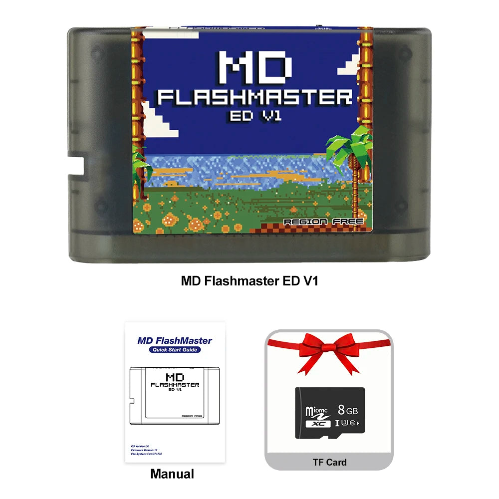 Mega Drive V1 4000 in 1 With 8GB TF Card MD V1 Game Card For SEGA Genesis Mega Drive Master System Game Console