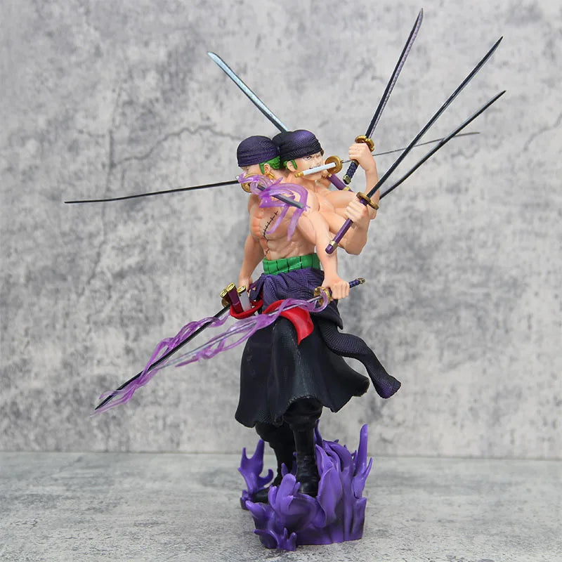 40 cm Anime-Figuren One Piece Roronoa Zoro Actionfiguren PVC-Modell Anime-Umgebende Charaktere Ornamente für Jungen-Geburtstagsgeschenke