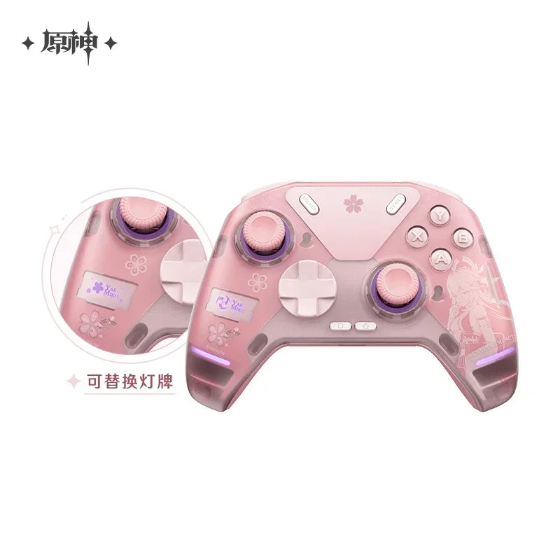Genshin Impact Yae Miko Controller Handle Gamepads APEX4 Wireless Wired Pink Gaming Controller Handle For PC Gamer Girl Gift