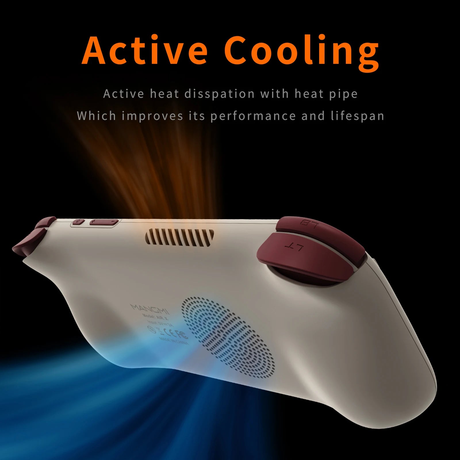 MANGMI AIR X Handheld Game Console Qualcomm Snapdragon 662 5.5'' Touchscreen Android 14 Active Cooling Fan 15W Fast Charging RGB