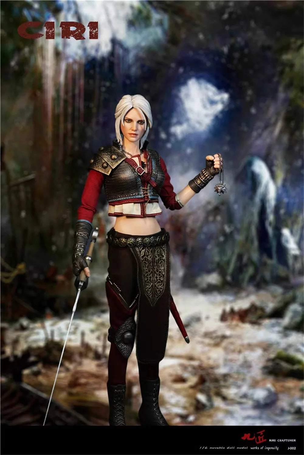 Nine J-002 Witch Female Girl CIRI Full Set Moveable Action Figure Armored Version Gift For Fans Collectable 1/6