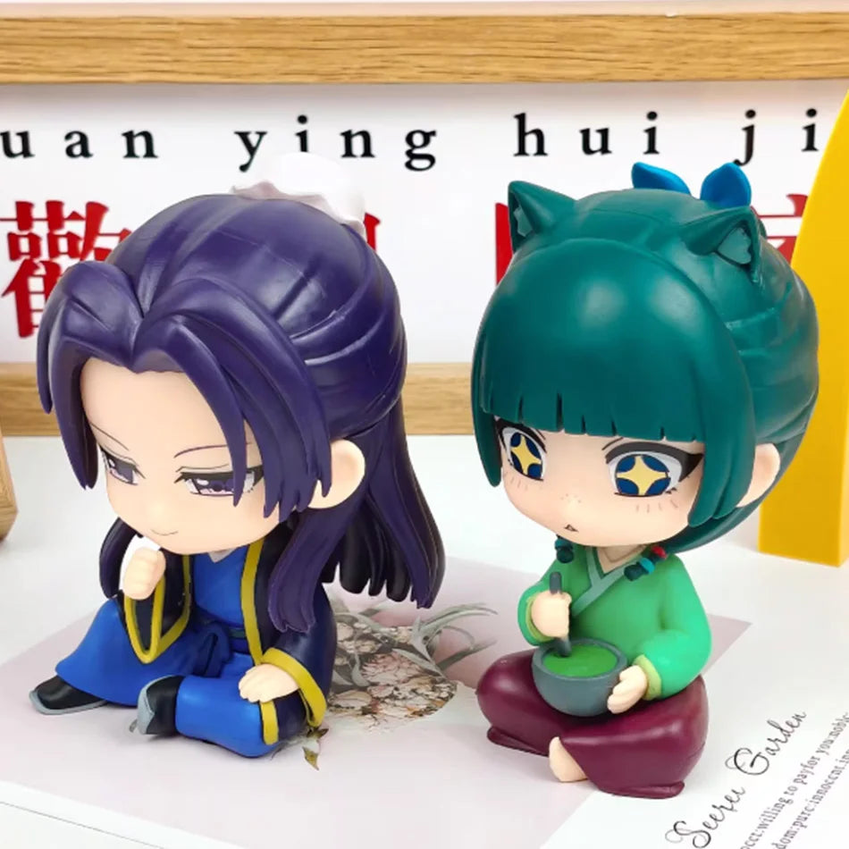 Q Version Maomao Jinshi Mini Figure Kawaii Sitting Anime Desktop Car Ornament Collectible Model Toy from the Apothecary Diaries
