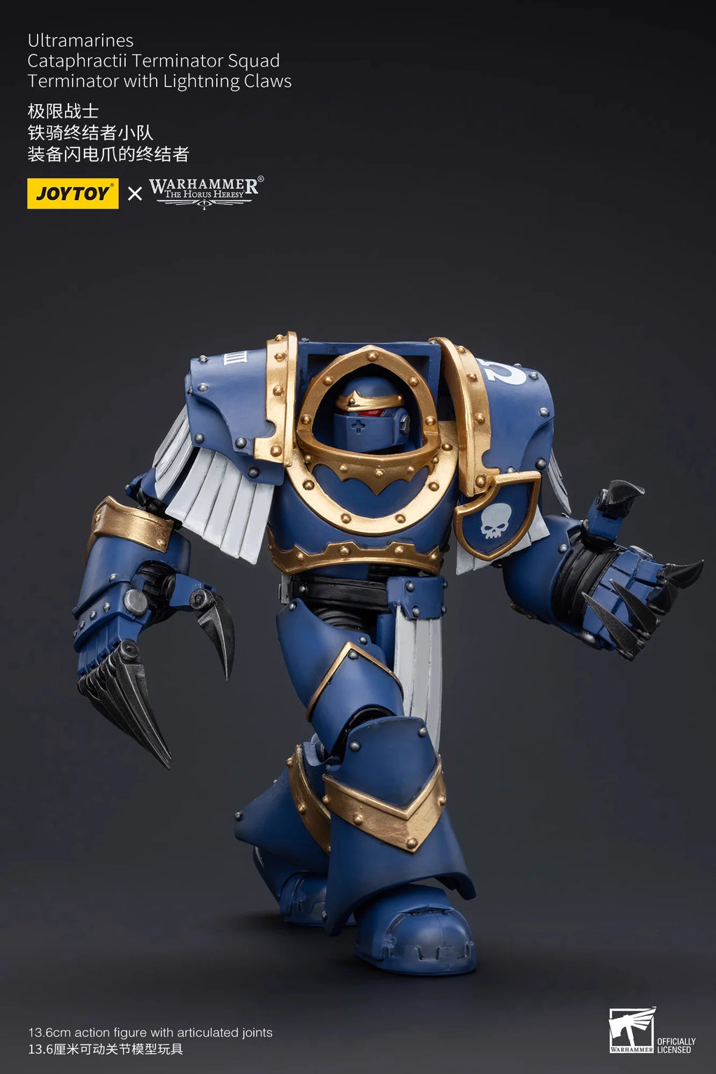 JOYTOY Warhammer 40000/40k The Horus Heresy Ultramarines Cataphractii Terminator Squad Terminator with Lightning Claws Figure