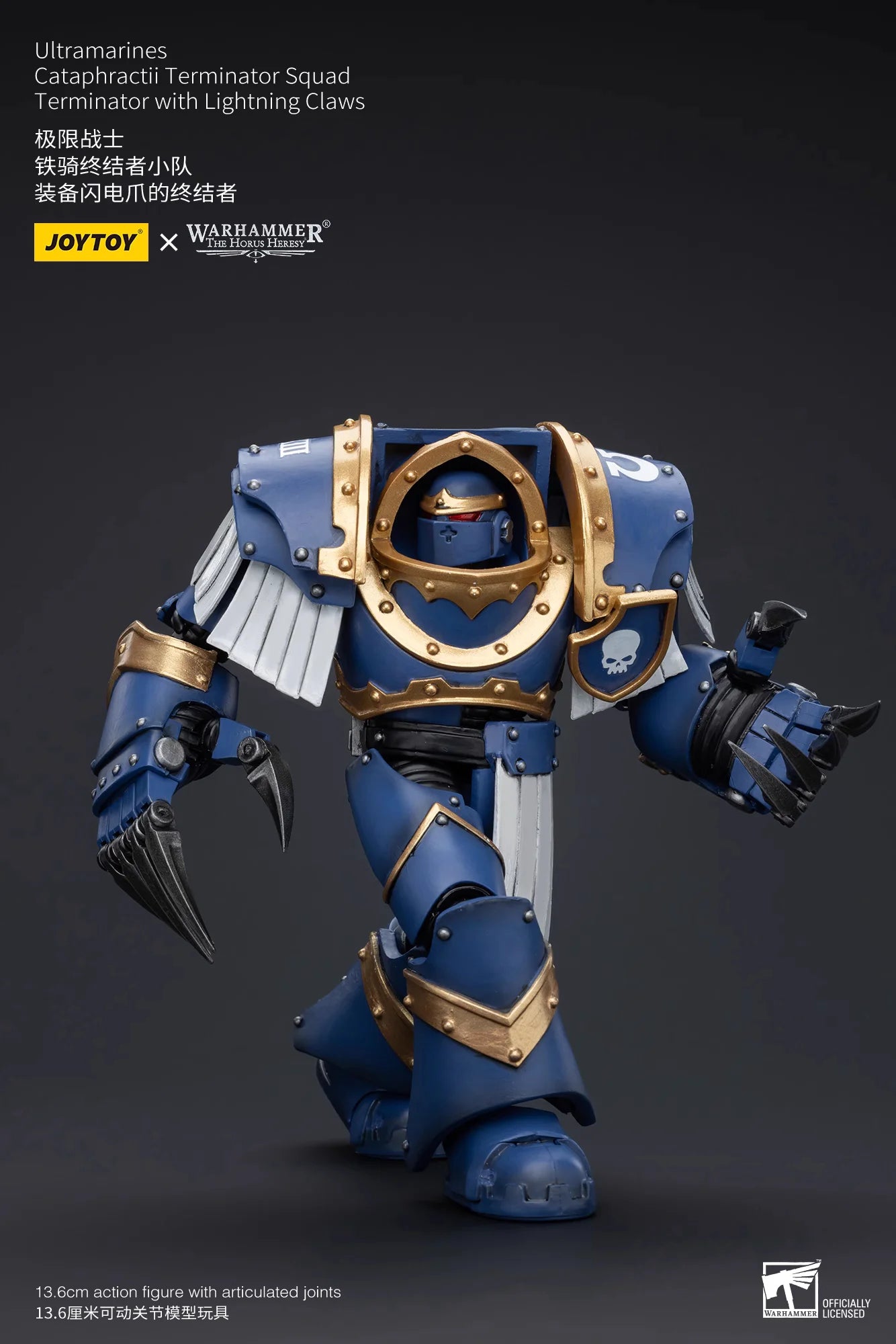 JOYTOY Warhammer 40000/40k The Horus Heresy Ultramarines Cataphractii Terminator Squad Terminator with Lightning Claws Figure