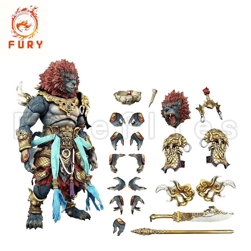 1/12 10inches Fury Toys Action Figure The Record of the Mountain and Sea Demon God Azure Lion Anime