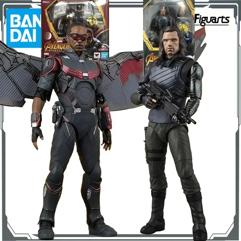 BANDAI Original S.H.Figuarts Avengers:Infinity War Falcon & Winter Soldier America Anime Action Figures Toys for Boys Christmas