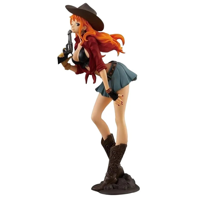 18-20 см Аниме Фигурка One Piece Monkey D Luffy Cowboy Luffy Nami PVC екшън фигурка Колекция Модел Кукла Детска играчка Подарък Статуя
