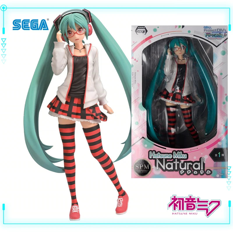 SEGA Original Genuine Project DIVA Arcade Future Tone Hatsune Miku SPM Figure Natural Ver 24cm Collections Model Figure Toy Gift