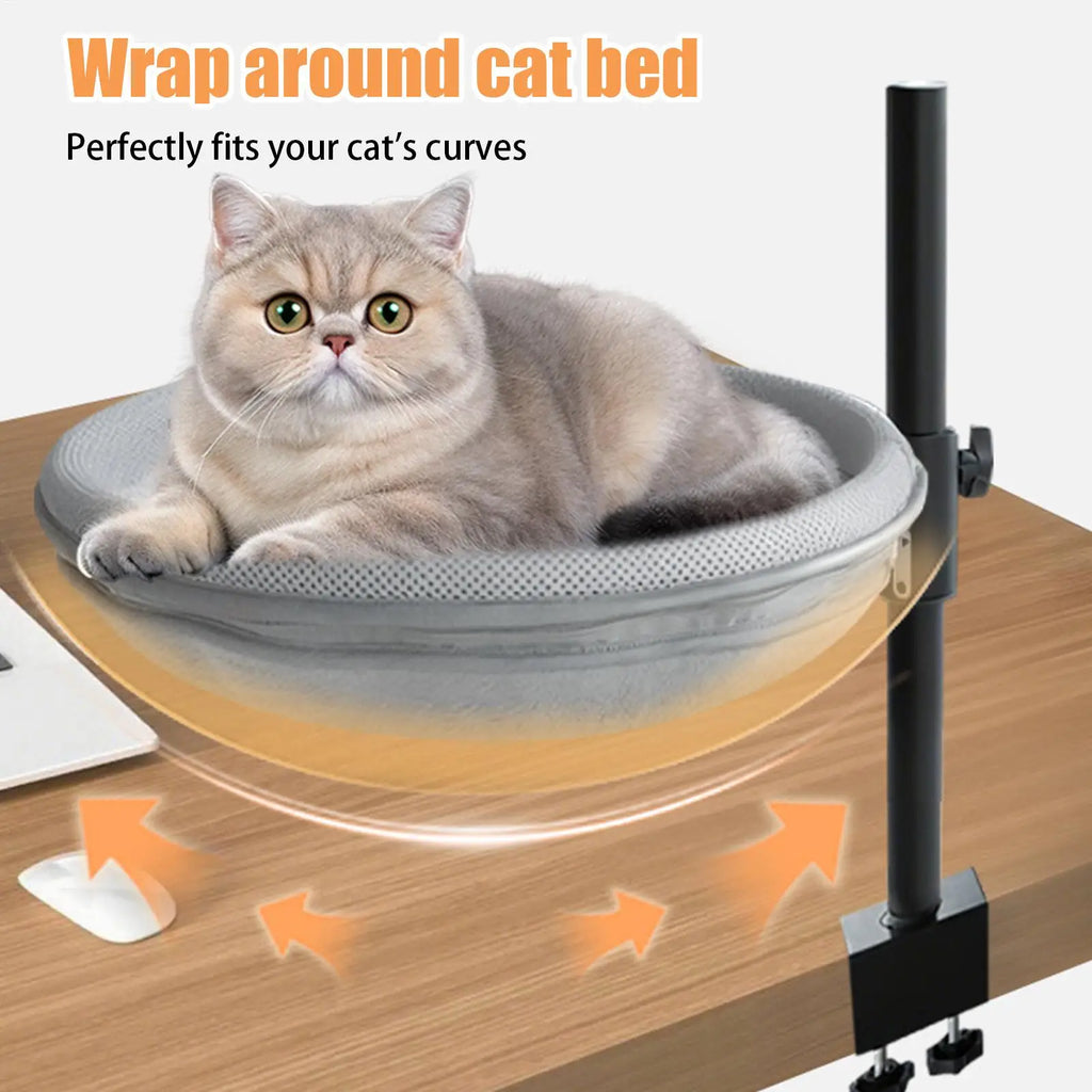 Cat Desk Bed 360 Rotating Pet Hammock detachable comfortable soft pet bed Table Mount for game table kitchen countertop desk