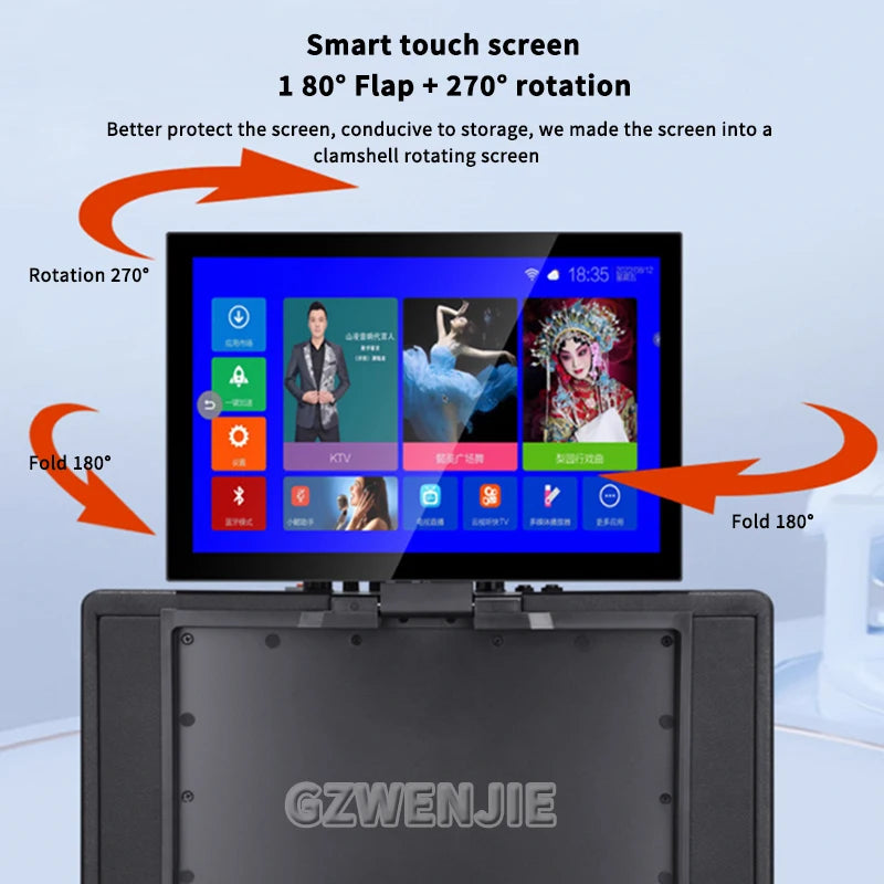12500MAH Bluetooth Speaker Home Video Karaoke Speaker Outdoor Lever Square Dance With Display Screen High-Volume Subwoofer